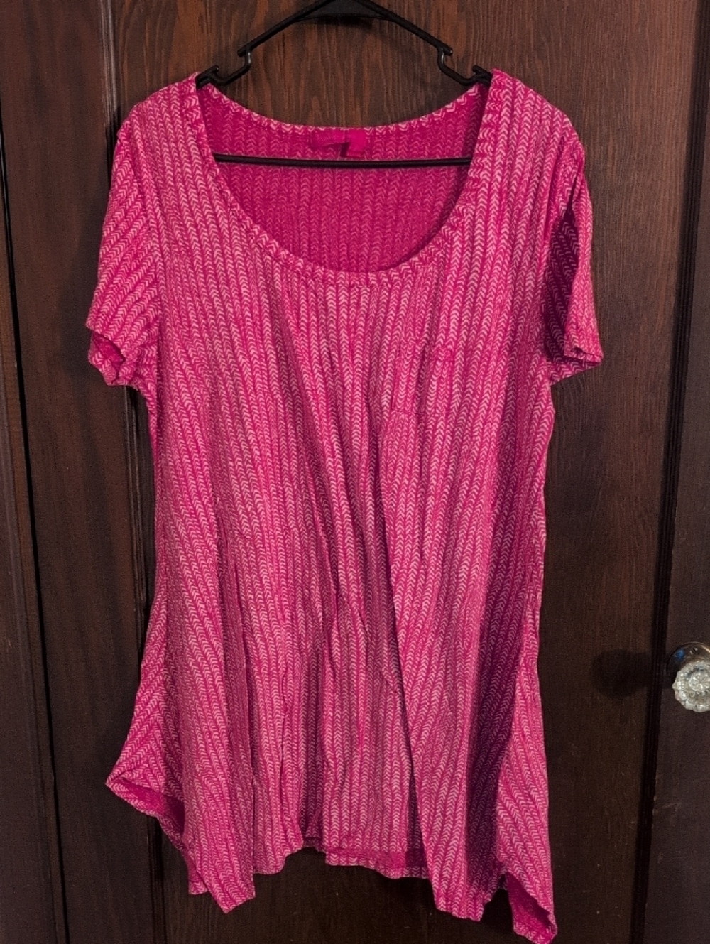 fresh produce Women’s Pink Scoop Neck Short Sleeve Tunic
